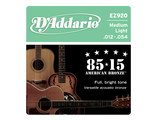 Струны для акустической гитары D&#039;ADDARIO EZ-920 Medium Light