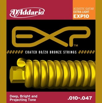 Струны для акустической гитары D&#039;ADDARIO EXP-10 Extra Light