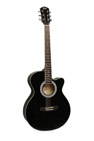Фолк гитара с вырезом FLIGHT F 130 BK цвет черный