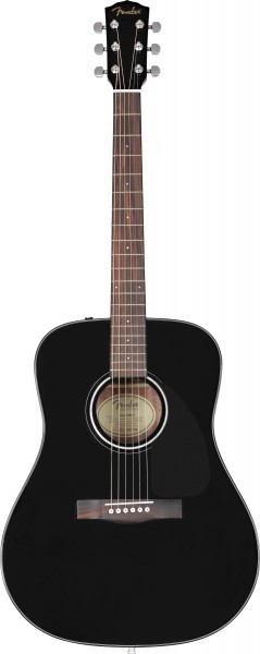 Акустическая гитара FENDER CD-60 DREADNOUGHT BLACK + ремень, тюнер, медиаторы, струны